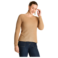 Sweater Camel Escote V con Cortes Delanteros