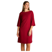 Vestido Midi Rojo Midi Elasticidad Nula Con Forro Calce Normal Tela Plano