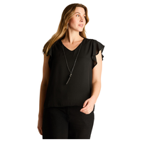 Blusa Negra Volantes &amp; Collar