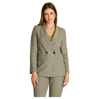 Blazer Gris Manga Larga Con Forro