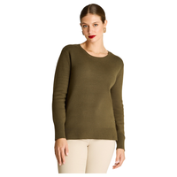 Sweater Verde Manga Larga Elasticidad Baja Sin Forro Calce Holgado Tela Tejido