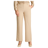 Pantalón Palazzo Beige Formal de Un Botón