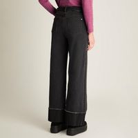 Pantalón Wide Leg Con Cinturón Gris Oscuro