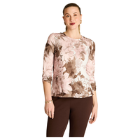 Polera Rosado Manga Larga Elasticidad Media Sin Forro Calce Normal Tela Camant