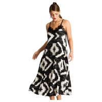 Vestido Midi Plisado Zebra