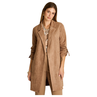 Chaqueta Taupe Manga Larga Elasticidad Nula Sin Forro Calce Normal Tela Bonded