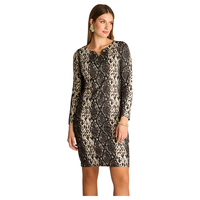 Vestido Midi Cafe Midi Elasticidad Media Sin Forro Calce Normal Tela Camant