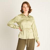 Blusa Verde con Amarra en la Cintura