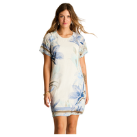 Vestido Corto Crudo No Elasticado Con Forro Calce Holgado