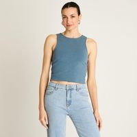 Polera Crop Top Indigo Sin Mangas
