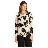 Polera Negro Manga Larga Elasticidad Media Sin Forro Calce Normal Tela Punto