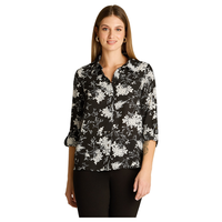 Blusa Camisera Georgette Estampada Básica