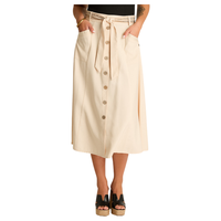 Falda Arena Midi No Elasticado Calce Normal