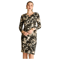 Vestido Midi Negro Midi Elasticidad Media Sin Forro Calce Normal Tela Camant