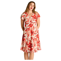 Vestido Midi Naranjo Con Forro