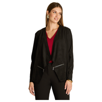 Chaqueta Negro Manga Larga Elasticidad Nula Sin Forro Calce Normal Tela Bonded