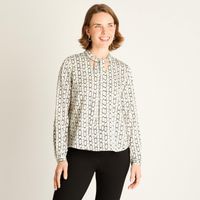 Blusa Negra con Lazo en el Cuello