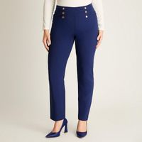 Pantalón Sport Azul con Botones Decorativos