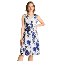 Vestido Midi Azul Floreado