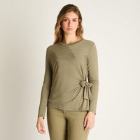 Polera Verde con Nudo Lateral