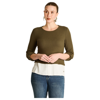 Polera de Lanilla Verde Manga Larga con Roll Up