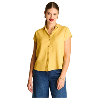 Blusa Mostaza Abotonada Manga Corta