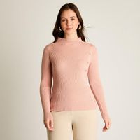 Sweater Rosado con Detalles Decorativos
