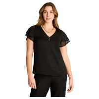 Blusa Negro Manga Corta con Forro