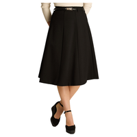 Falda Negra Punto Roma con Cadena en la Cintura