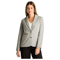 Blazer Gris Básico Punto Roma con Dos Bolsillos