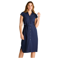 Vestido Midi Azul Lino