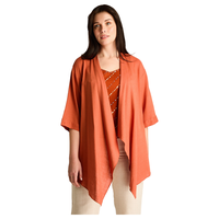 Tapado Terracota Manga 3/4 No Elasticado Sin Forro Calce Holgado