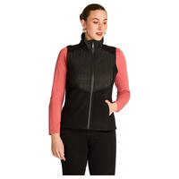 Polerón Polar Negro Sin Mangas Diseño Quilted a Tono