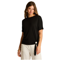 Polera Negro Manga Corta Sin Forro Calce Holgado