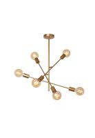 LAMPARA COLGANTE LESTER DORADO MATE 6XE27