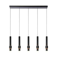 LAMPARA COLGANTE LINEAL MARGARY NEGRO 5 LUCES LED 2700K