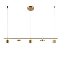 LAMPARA COLGANTE LINEAL HARPES DORADO 5 LUCES