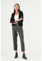 Pantalon straight negro cuadros PRIVILEGE 357