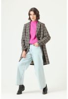 Abrigo con wool blend gris cuadros PRIVILEGE 2726