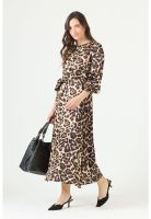 Vestido beige estampado PRIVILEGE 2340