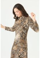 Vestido beige estampado PRIVILEGE 2343