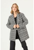 Abrigo negro cuadros PRIVILEGE 2332