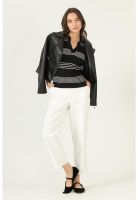 Polera negra rayas PRIVILEGE 2873