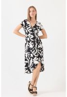 Vestido negro estampado PRIVILEGE 1146