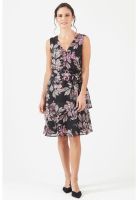 Vestido negro estampado PRIVILEGE 567