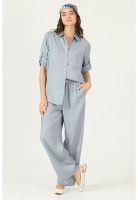 Pantalon de lyocell straight celeste PRIVILEGE 2862