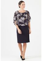 Vestido azul marino estampado