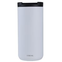 Mug Acero Inoxidable Tapa Flip Antideslizante 350ml Blanco
