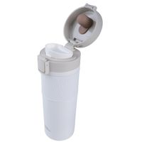 Mug Acero Inoxidable Tapa Con Pulsador y Antideslizante 480ml Blanco