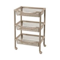 Carro verdulero plastico Taupe 3 canastos 45x31x72 cm Rimax